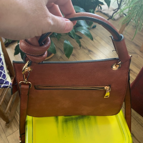 Top handle tassel crossbody Brown Leather bag - Picture 6 of 9